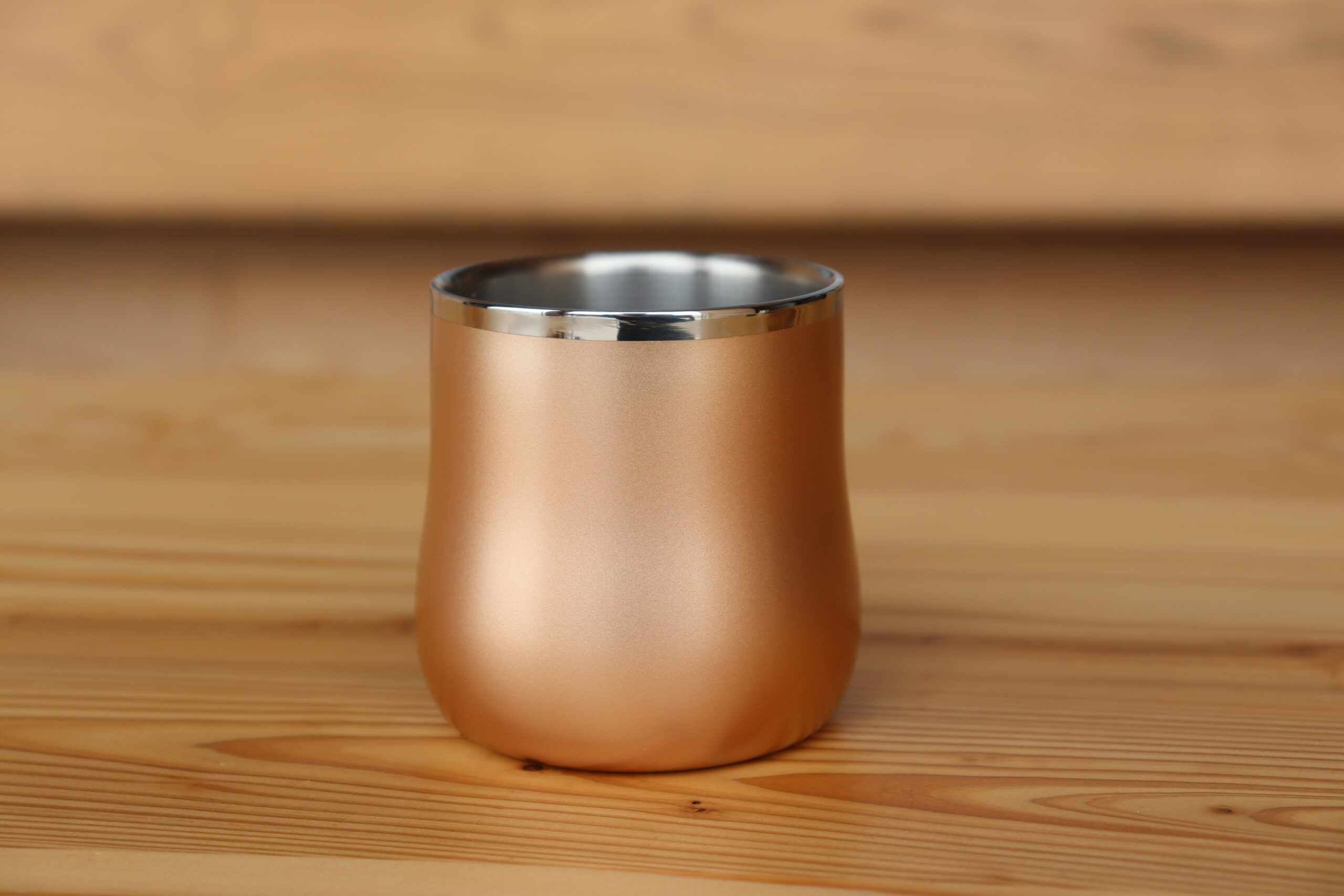 18-8ｽﾃﾝﾚｽ二重構造ｴﾚｶﾞﾝｽDXﾌﾘｰｶｯﾌﾟ ｼｬﾝﾊﾟﾝｺﾞｰﾙﾄﾞ | 燕市・三条市の